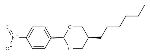1,3-Dioxane, 5-hexyl-2-(4-nitrophenyl)-, trans- 구조식 이미지