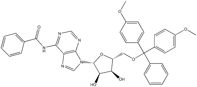 5'-DMT-RIBO ADENOSINE (N-BZ) 구조식 이미지