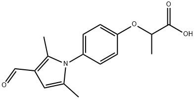 2-[4-(3-FORMYL-2,5-DIMETHYL-1H-1-PYRROLYL)PHENOXY]PROPANOIC ACID 구조식 이미지