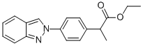 2-(p-(2H-Indazol-2-yl)phenyl)propionic acid ethyl ester 구조식 이미지