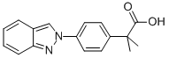 2-(p-(2H-인다졸-2-일)페닐)-2-메틸프로피온산 구조식 이미지