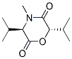 2,5-Morpholinedione,4-methyl-3,6-bis(1-methylethyl)-,(3R,6S)-(9CI) Structure