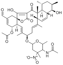 Tetronolide, 10-O-(4-(acetylamino)-2,3,4,6-tetradeoxy-3-C-methyl-3-nit rohexopyranosyl)-, 13-acetate Structure