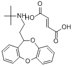 (+-)-Nt-부틸-11H-디벤조(b,e)(1,4)디옥세핀-11-에탄아민푸마르산염 구조식 이미지