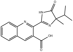 (R,S)-2-(4-이소프로필-4-메틸-5-옥소-2-이미다졸린-2-일)퀴놀린-3-카르복실릭 산 구조식 이미지