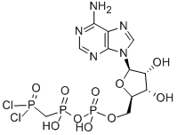 5'-ADENYLIC ACID, MONOANHYDRIDE WITH (DICHLOROPHOSPHONOMETHYL)PHOSPHONIC ACID Structure