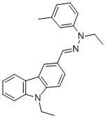 9-ETHYL-3-[N-ETHYL-N-(M-TOLYL)HYDRAZONOMETHYL]CARBAZOLE 구조식 이미지