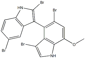 (+)-2,3',5,5'-Tetrabromo-7'-methoxy-3,4'-bi[1H-indole] Structure