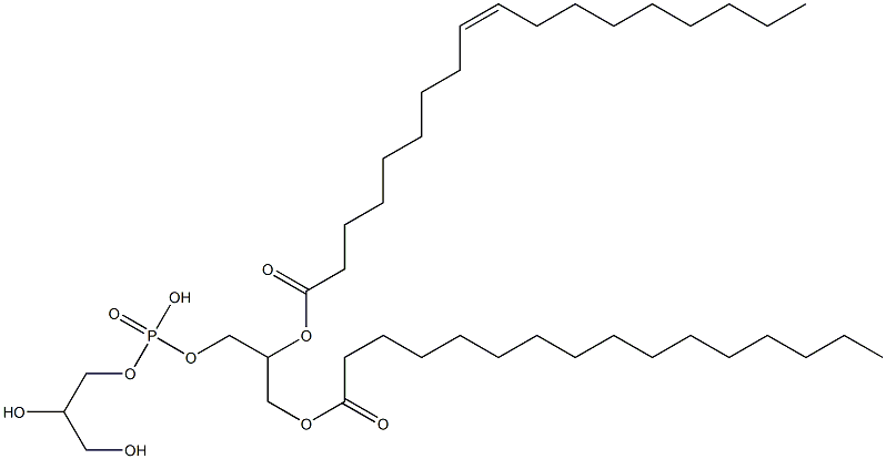 1-HEXADECANOYL-2-[CIS-9-OCTADECANOYL]-SN-GLYCERO-3-[PHOSPHO-RAC-(1-GLYCEROL)] AMMONIUM SALT 구조식 이미지