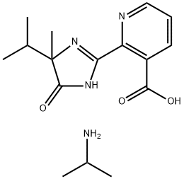2-(4-methyl-5-oxo-4-propan-2-yl-1H-imidazol-2-yl)pyridine-3-carboxylic acid: propan-2-amine 구조식 이미지
