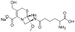 5-Thia-1-azabicyclo(4.2.0)oct-2-ene-2-carboxylic acid,7-((5-amino-5-ca rboxy-1-oxopentyl)amino)-3-(hydroxymethyl)-7-methoxy-, monosodium salt , (6R-(6alpha,7beta(R*)))- 구조식 이미지