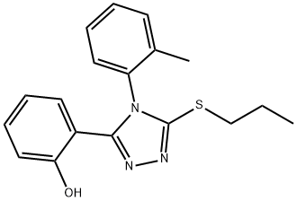 2-(4-(2-Methylphenyl)-5-(propylthio)-4H-1,2,4-triazol-3-yl)phenol 구조식 이미지