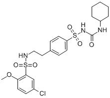 1-((p-(2-(3-Chloro-6-methoxybenzenesulfonamido)ethyl)phenyl)sulfonyl)- 3-cyclohexylurea 구조식 이미지