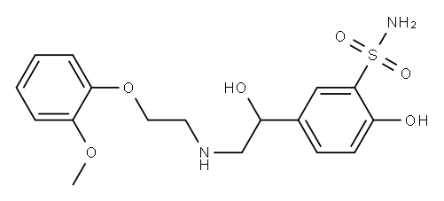 2-Hydroxy-5-[1-hydroxy-2-[[2-(2-methoxyphenoxy)ethyl]amino]ethyl]benzenesulfonamide 구조식 이미지