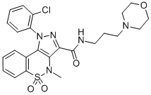Pyrazolo(4,3-c)(1,2)benzothiazine-3-carboxamide, 1,4-dihydro-1-(o-chlo rophenyl)-4-methyl-N-(3-morpholinopropyl)-, 5,5-dioxide 구조식 이미지