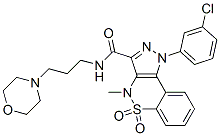 1-(m-Chlorophenyl)-3-(3-morpholinopropylaminocarbonyl)-4-methyl-1,4-dihydropyrazolo[4,3-c][1,2]benzothiazine 5,5-dioxide 구조식 이미지