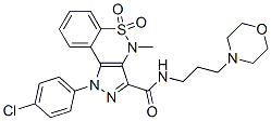 1-(p-Chlorophenyl)-1,4-dihydro-4-methyl-3-(3-morpholinopropylaminocarbonyl)pyrazolo[4,3-c][1,2]benzothiazine 5,5-dioxide 구조식 이미지