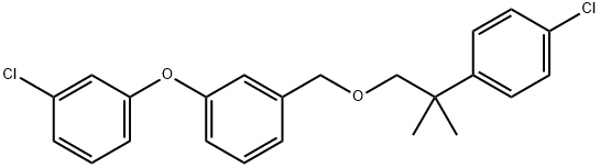 1-((2-(4-Chlorophenyl)-2-methylpropoxy)methyl)-3-(3-chlorophenoxy)benz ene 구조식 이미지