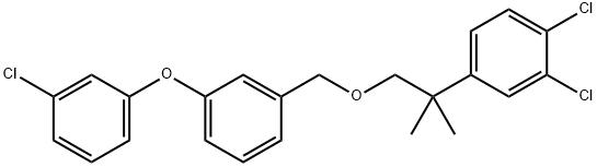 Benzene, 1-(3-chlorophenoxy)-3-((2-(3,4-dichlorophenyl)-2-methylpropox y)methyl)- Structure