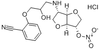 5-(2-Hydroxy-3-(2-cyanophenoxy)-propylamino)-5-desoxy-1,4:3,6-dianhydr o-L-idit-2-nitrat HCl 구조식 이미지