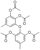 1,2-Benzenediol, 3-(2,6-bis(acetyloxy)-4-methylphenoxy)-5-methyl-, dia cetate Structure