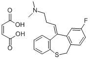 (E)-9-Fluoro-11-(3-dimethylaminopropylidene)-6,11-dihydrodibenzo(b,e)t hiepin hydrogen maleate Structure