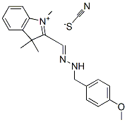 2-[[(4-methoxyphenyl)methylhydrazono]methyl]-1,3,3-trimethyl-3H-indolium thiocyanate  Structure