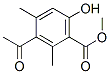 Benzoic acid, 3-acetyl-6-hydroxy-2,4-dimethyl-, methyl ester (9CI) Structure