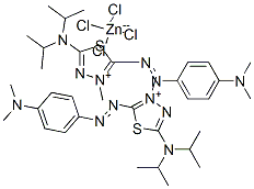 bis[5-(diisopropylamino)-2-[[4-(dimethylamino)phenyl]azo]-3-methyl-1,3,4-thiadiazolium] tetrachlorozincate(2-) Structure