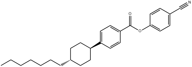 4-Cyano-phenyl-4'-trans-heptylcyclohexylbenzoate Structure