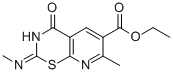2H-Pyrido(3,2-e)(1,3)thiazine-6-carboxylic acid, 3,4-dihydro-2-(methyl imino)-7-methyl-4-oxo-, ethyl ester Structure
