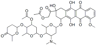 [2-[4-[5-[4-acetyloxy-6-methyl-5-(6-methyl-5-oxo-oxan-2-yl)oxy-oxan-2- yl]oxy-4-dimethylamino-6-methyl-oxan-2-yl]oxy-2,5,12-trihydroxy-7-meth oxy-6,11-dioxo-3,4-dihydro-1H-tetracen-2-yl]-2-oxo-ethyl] acetate 구조식 이미지