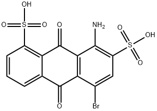 4-amino-1-bromo-9,10-dihydro-9,10-dioxoanthracene-3,5-disulphonic acid  Structure