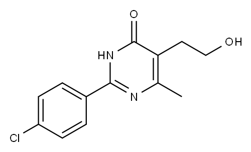 2-(4-Chlorophenyl)-5-(2-hydroxyethyl)-6-methylpyrimidin-4(3H)-one 구조식 이미지