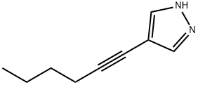 1H-Pyrazole, 4-(1-hexynyl)- (9CI) Structure