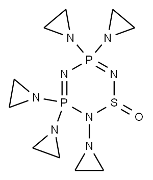 2,3,3,5,5-Pentakis(1-aziridinyl)-3,3,5,5-tetrahydro-2H-1,2,4,6,3,5-thiatriazadiphosphorine 1-oxide 구조식 이미지