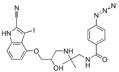 1-(4-azidobenzoyl)-3,3-dimethyl-6-hydroxy-7-(2-cyano-3-iodoindol-4-yloxy)-1,4-diazaheptane 구조식 이미지