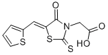 (4-OXO-5-THIOPHEN-2-YLMETHYLENE-2-THIOXO-THIAZOLIDIN-3-YL)-ACETIC ACID Structure