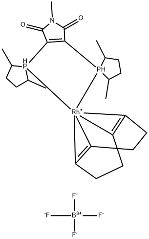catASium(R)  MN(R)Rh,  2,3-Bis[(2R,5R)-2,5-dimethylphospholanyl]malein-N-methylimide(1,5-cyclooctadiene)rhodium(I)  tetrafluoroborate 구조식 이미지