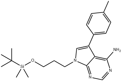 1-[4-AMino-7-(3-tert-butyldiMethylsilyloxypropyl)-5-(4-Methylphenyl)-7H-pyrrolo[2,3-d]pyriMidine 구조식 이미지