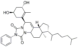 (6aR,7R,9aR)-11-((3S,5R)-3,5-dihydroxy-2-Methylcyclohex-1-en-1-yl)-6a-Methyl-7-((R)-6-Methylheptan-2-yl)-2-phenyl-4a,5,6,6a,7,8,9,9a-octahydrocyclopenta[f][1,2,4]triazolo[1,2-a]cinnoline-1,3(2H,11H)-dione Structure