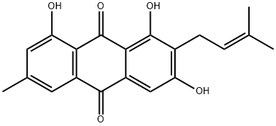 1,3,8-Trihydroxy-6-methyl-2-(3-methyl-2-butenyl)-9,10-anthraquinone Structure