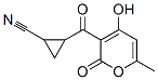 Cyclopropanecarbonitrile, 2-[(4-hydroxy-6-methyl-2-oxo-2H-pyran-3-yl)carbonyl]- (9CI) Structure