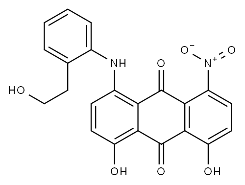 1,8-dihydroxy-4-[[2-(2-hydroxyethyl)phenyl]amino]-5-nitroanthraquinone  구조식 이미지
