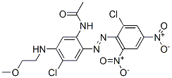 N-[4-chloro-2-[(2-chloro-4,6-dinitrophenyl)azo]-5-[(2-methoxyethyl)amino]phenyl]acetamide 구조식 이미지