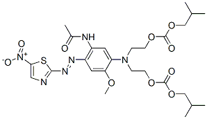 isobutyl 5-[5-acetamido-2-methoxy-4-[(5-nitrothiazol-2-yl)azo]phenyl]-12-methyl-9-oxo-2,8,10-trioxa-5-azatridecanoate 구조식 이미지
