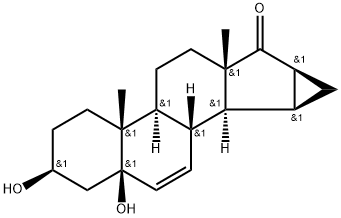 (3b,5b,15a,16a)-15,16-Dihydro-3,5-dihydroxy-3'H-cycloprop[15,16]androsta-6,15-dien-17-one 구조식 이미지