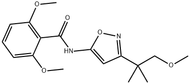 2,6-Dimethoxy-N-(3-(2-methoxy-1,1-dimethylethyl)-5-isoxazolyl)benzanam ide 구조식 이미지