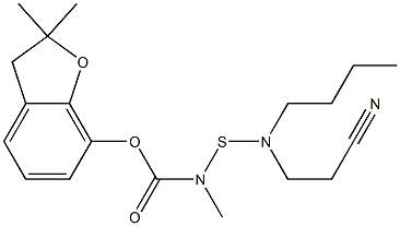 (2,2-dimethyl-3H-benzofuran-7-yl) N-(butyl-(2-cyanoethyl)amino)sulfany l-N-methyl-carbamate Structure