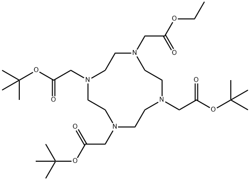 1,4,7,10-Tetraazacyclododecane-1,4,7,10-tetraacetic acid, tris(1,1-diMethylethyl) ethyl ester 구조식 이미지